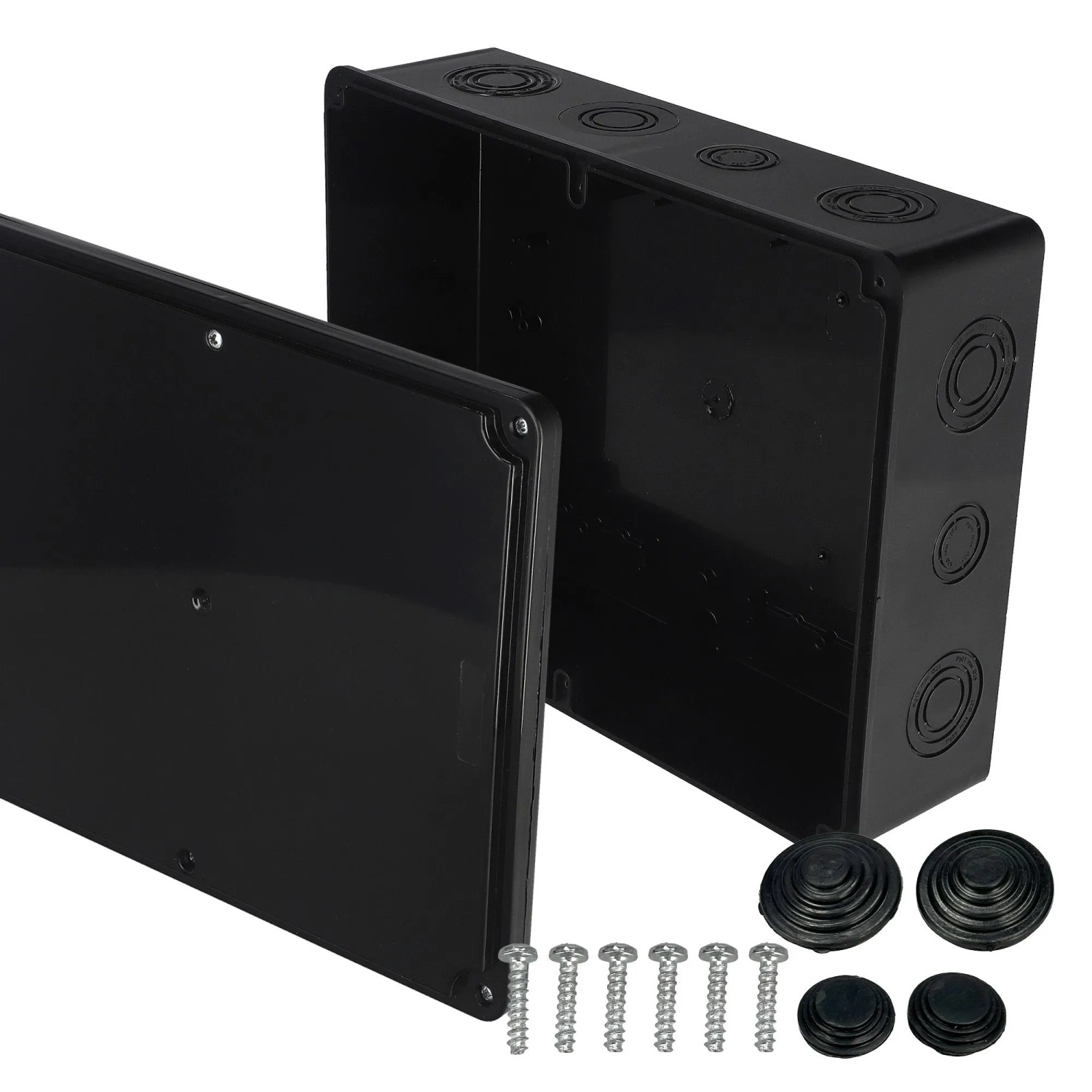 EDO Abzweigkasten Aufputz 280 x 210 x 74 mm Schwarz IP65 ABS UV-beständig
