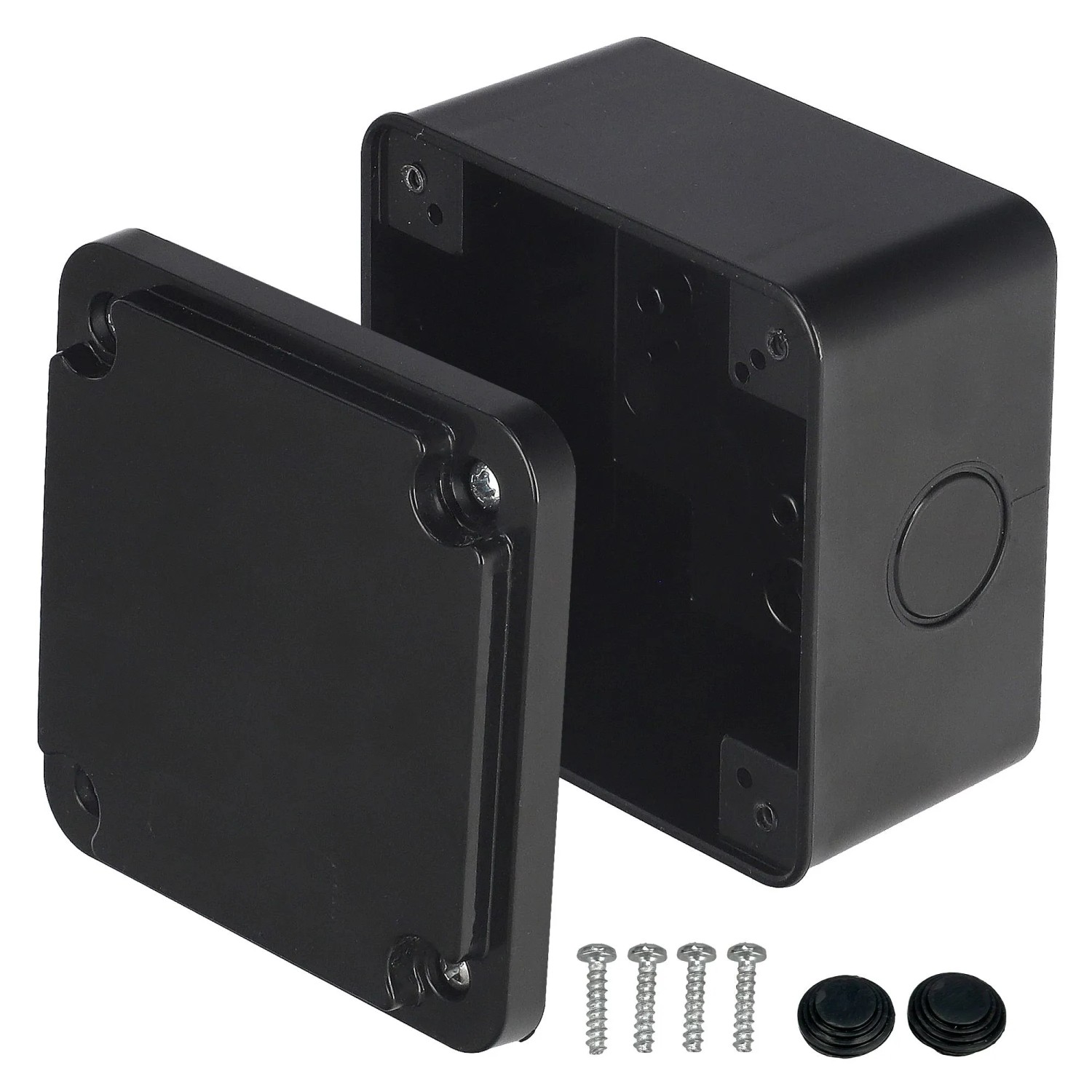 EDO Abzweigkasten Aufputz 85 x 85 x 50 mm Schwarz IP65 ABS UV-beständig