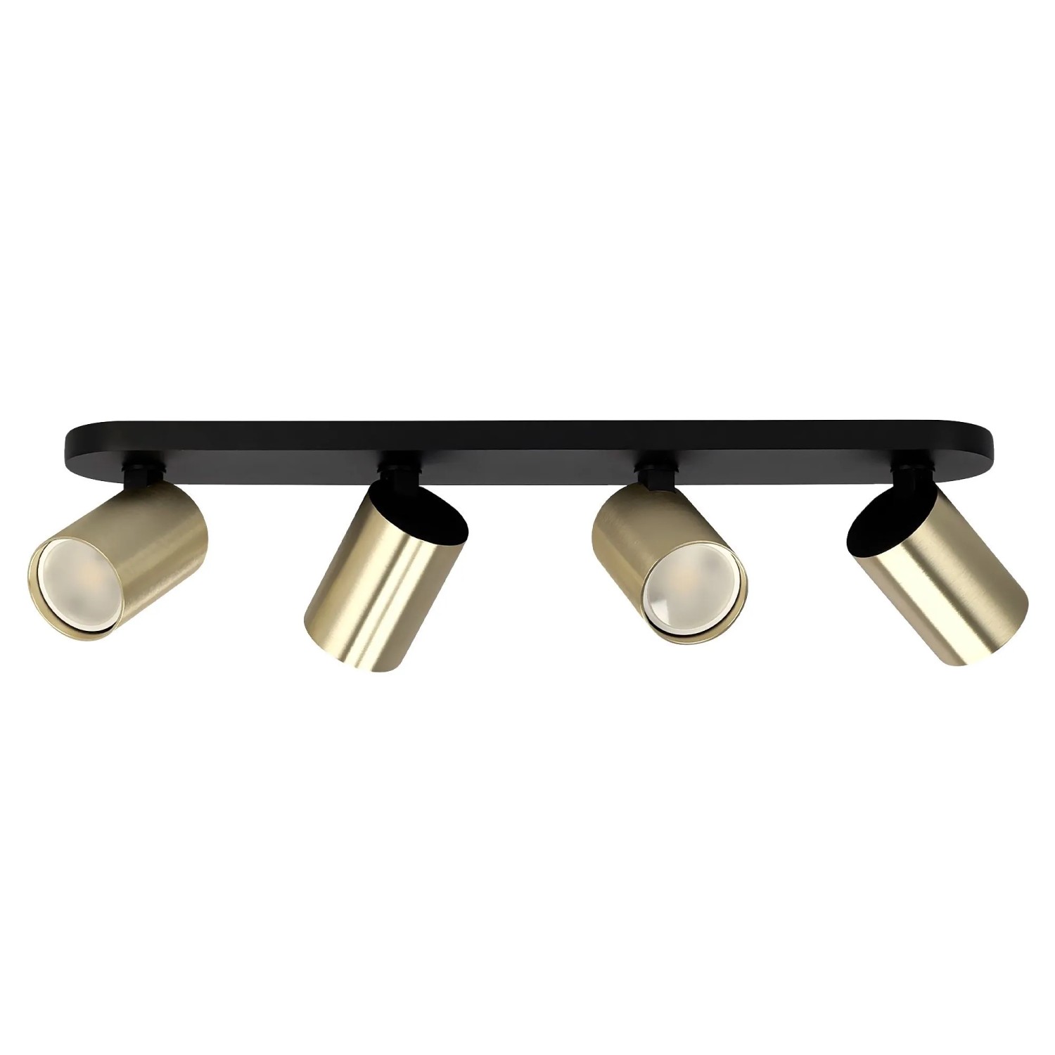 EDO Deckenstrahler GU10 4-Flammig Schwarz-Gold Moderne Deckenlampe Spot Drehbar Schwenkbar MALGA ELEGANT