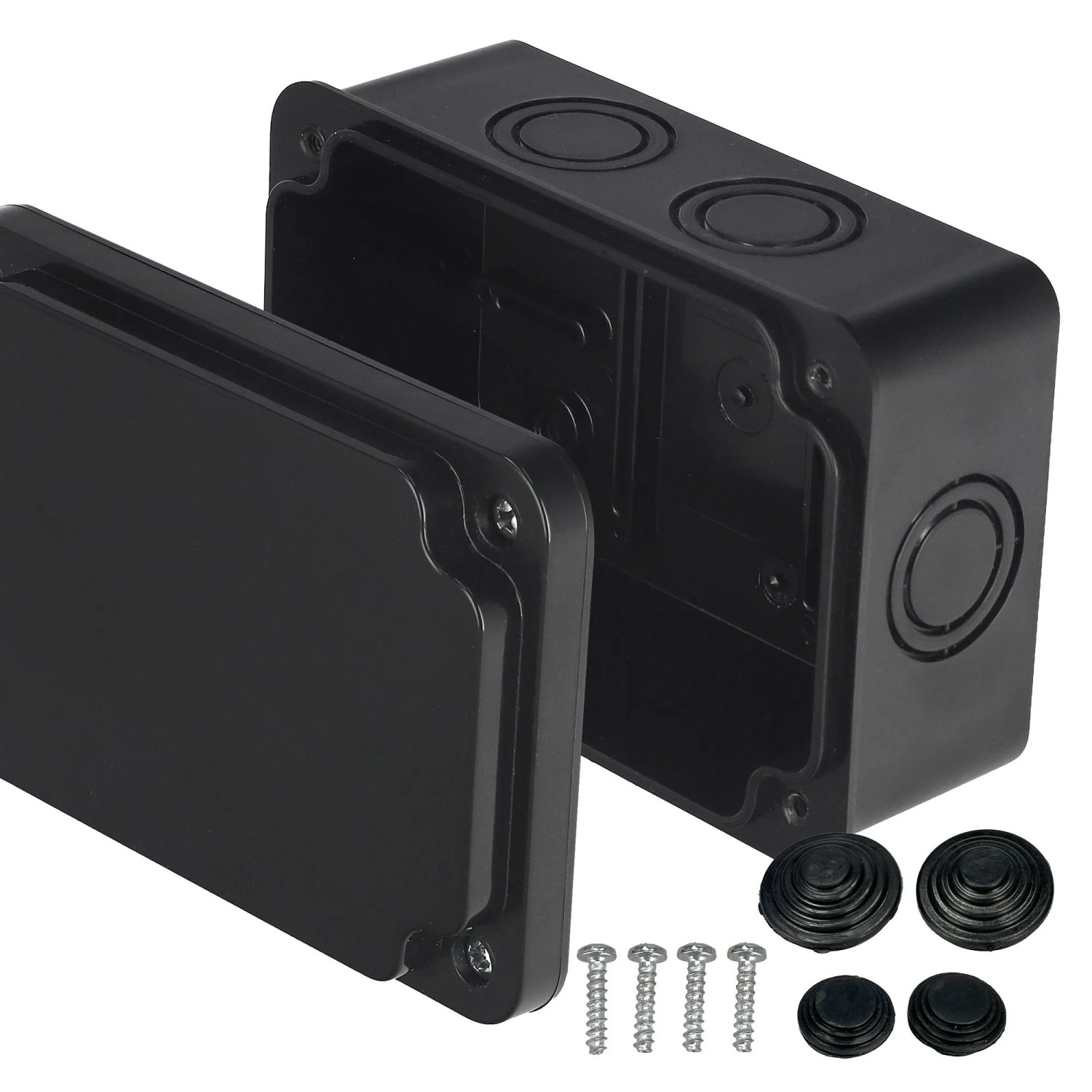 EDO Abzweigkasten Aufputz 80 x 120 x 55 mm Schwarz IP65 ABS UV-beständig