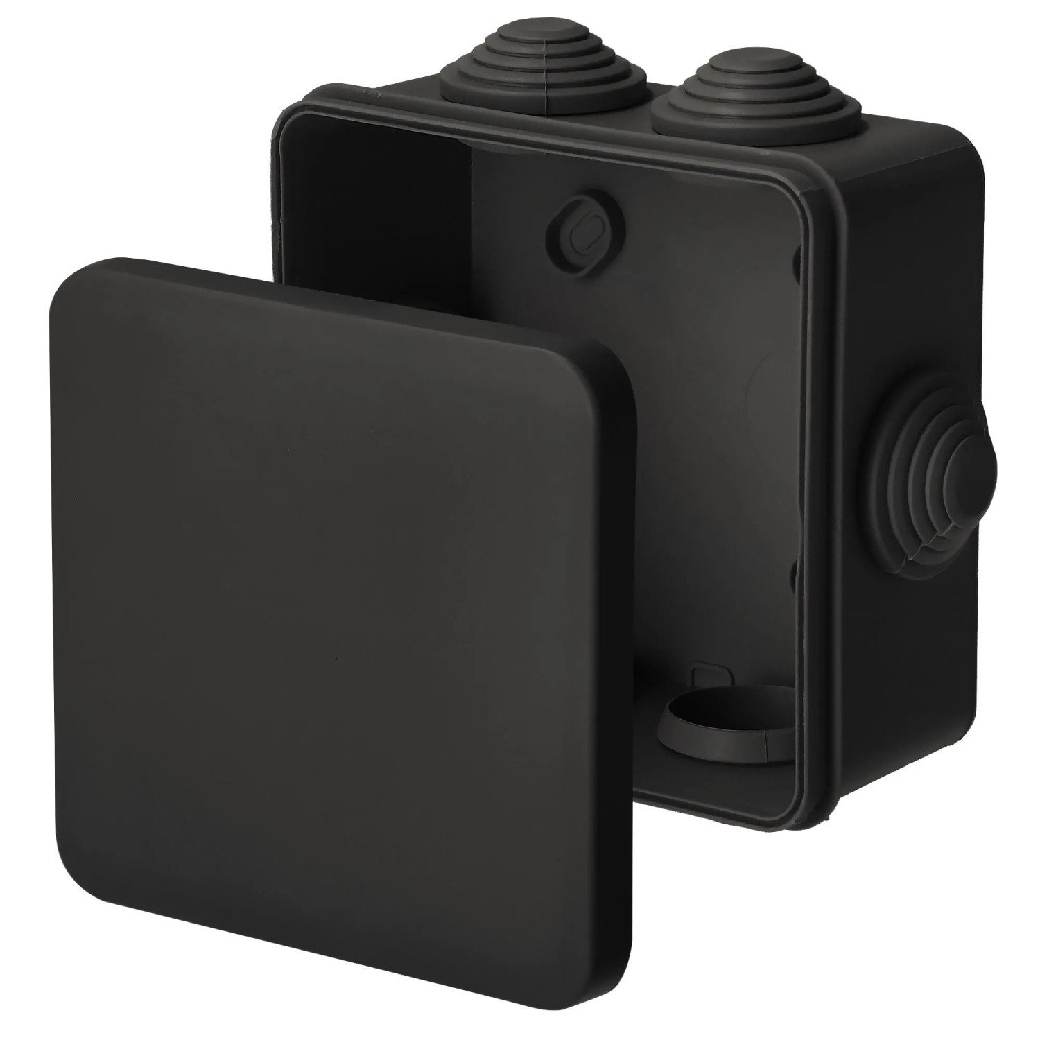 EDO Aufputz-Abzweigdose IP55 109 x 109 x 57 mm Schwarz PP UV-beständig für Innen und Außen