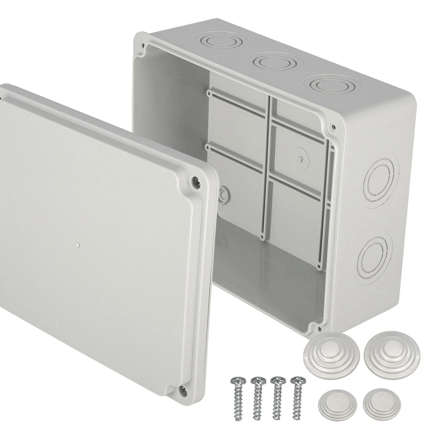 EDO Abzweigkasten Aufputz 190 x 150 x 80 mm Grau IP65 ABS