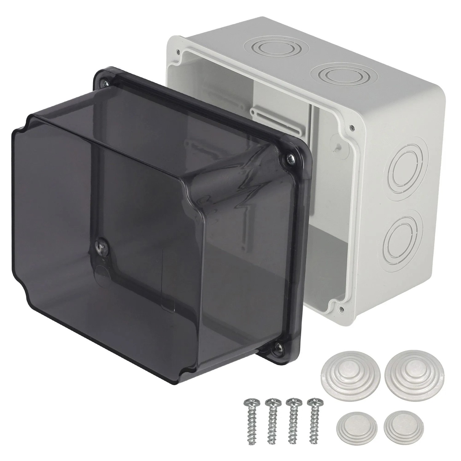 EDO Abzweigkasten Aufputz 120 x 150 x 140 mm Grau-Transparent IP65 ABS