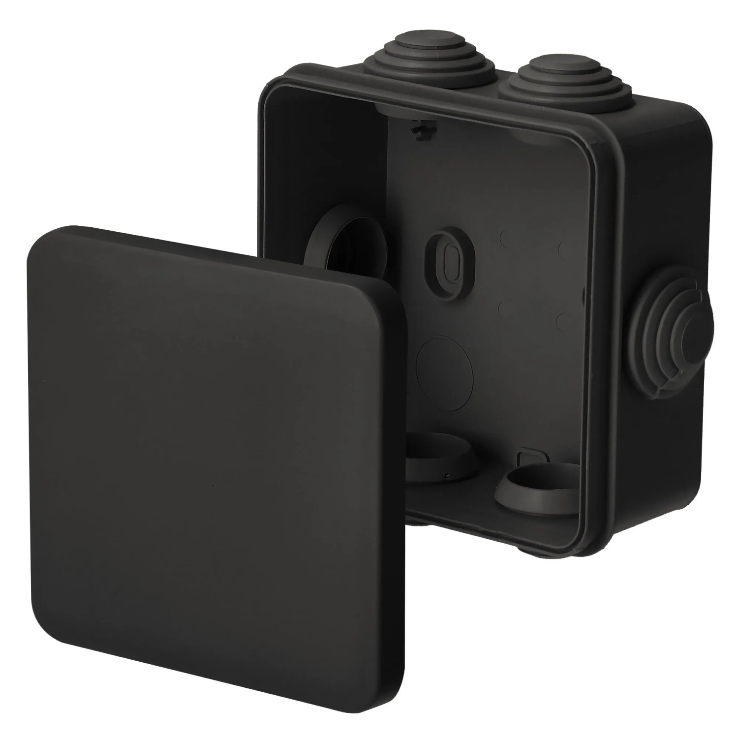 EDO Aufputz-Abzweigdose IP55 94 x 94 x 47 mm Schwarz PP UV-beständig für Innen und Außen
