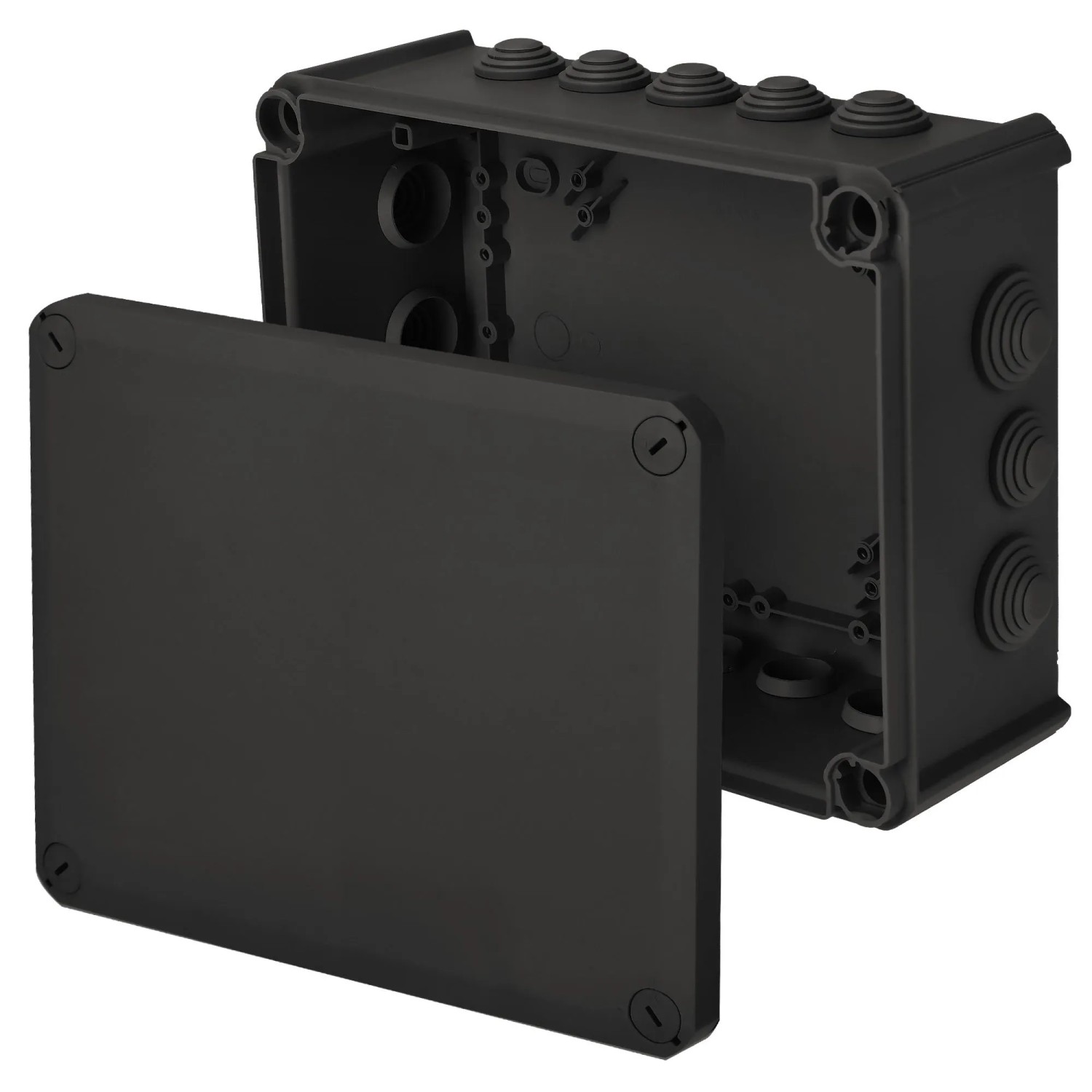 EDO Aufputz-Abzweigdose IP66 240 x 190 x 95 mm Schwarz PP UV-beständig für Innen und Außen