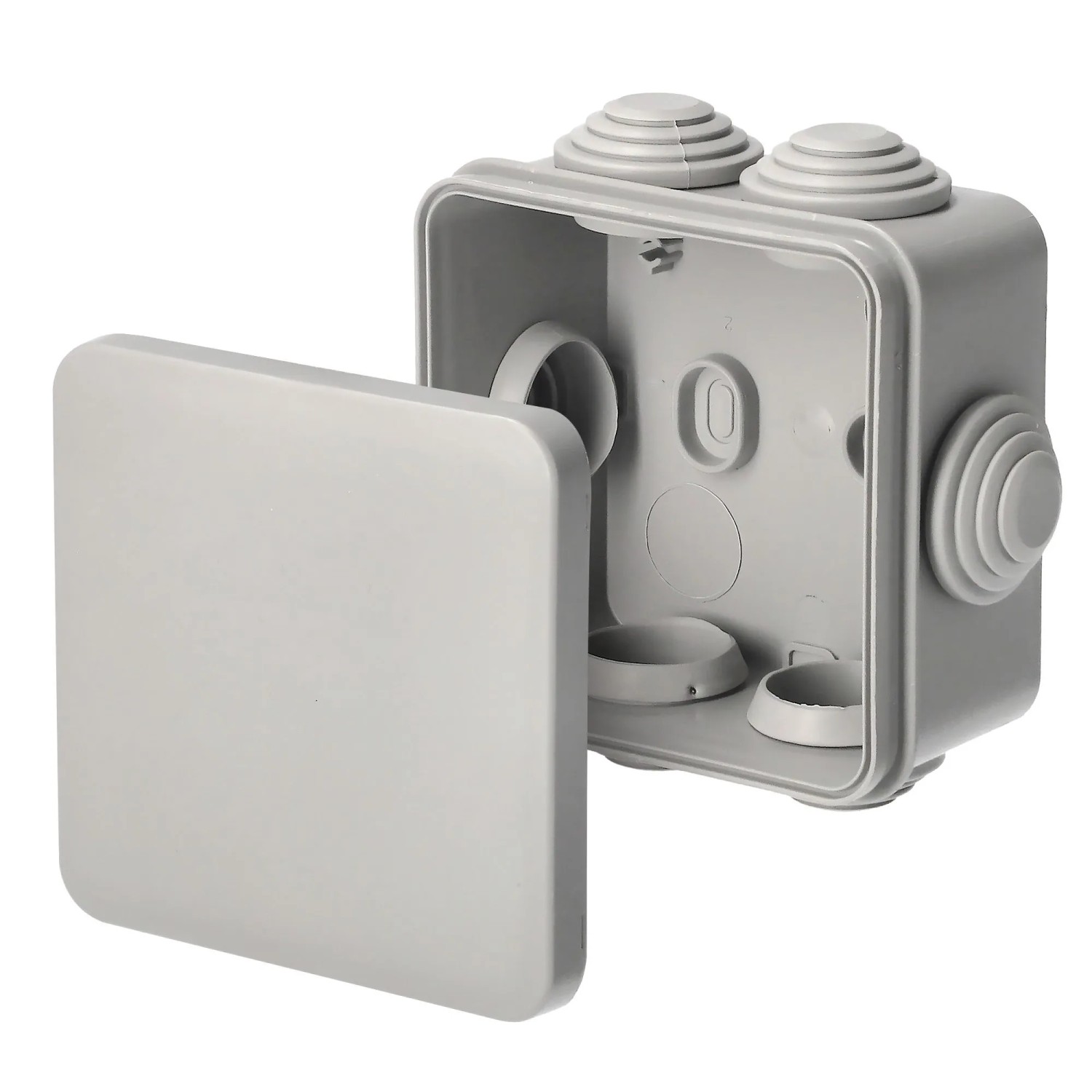 EDO Aufputz-Abzweigdose IP55 78 x 78 x 47 mm Grau PP UV-beständig für Innen und Außen