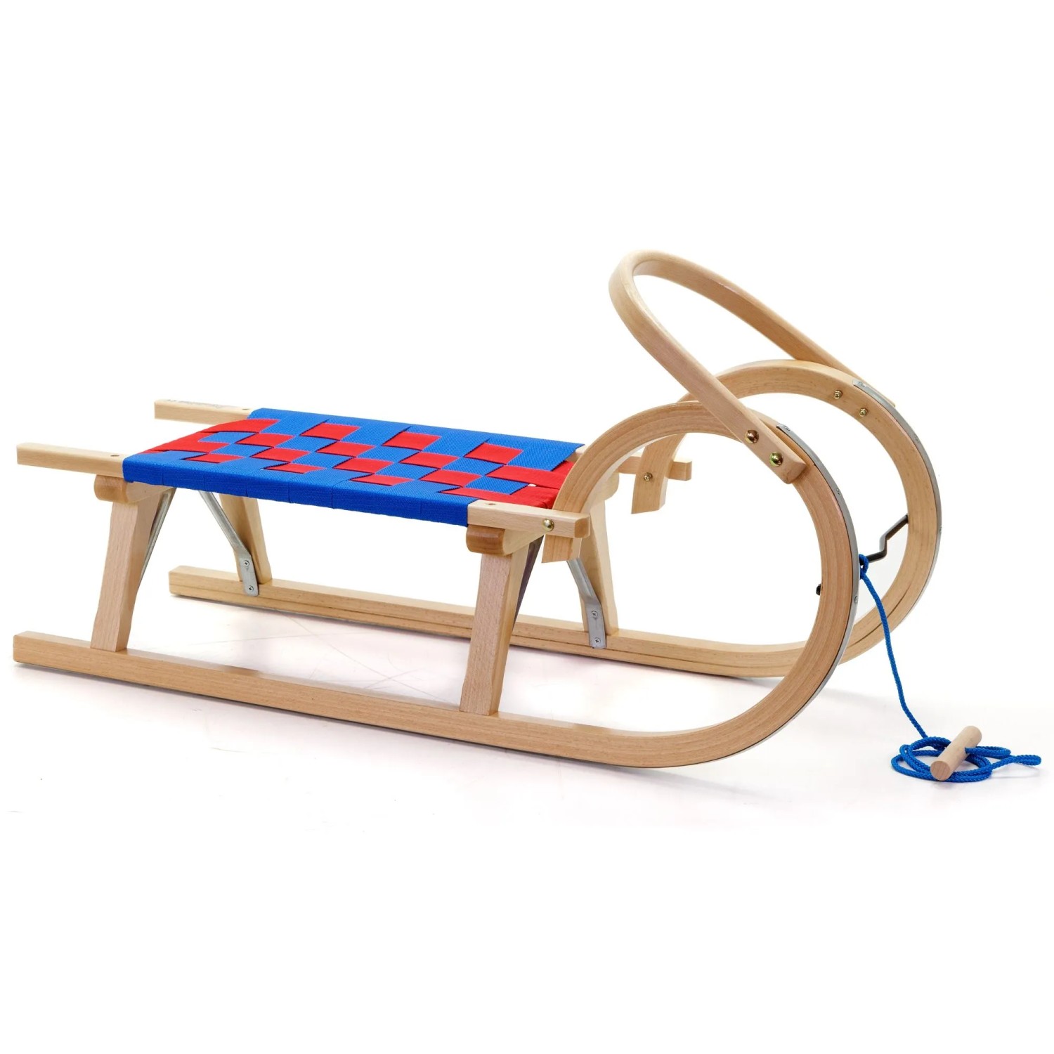 HolzFee Baran S 95 S Plus Schlitten Holz Hörnerschlitten mit Kinder-Haltegriff