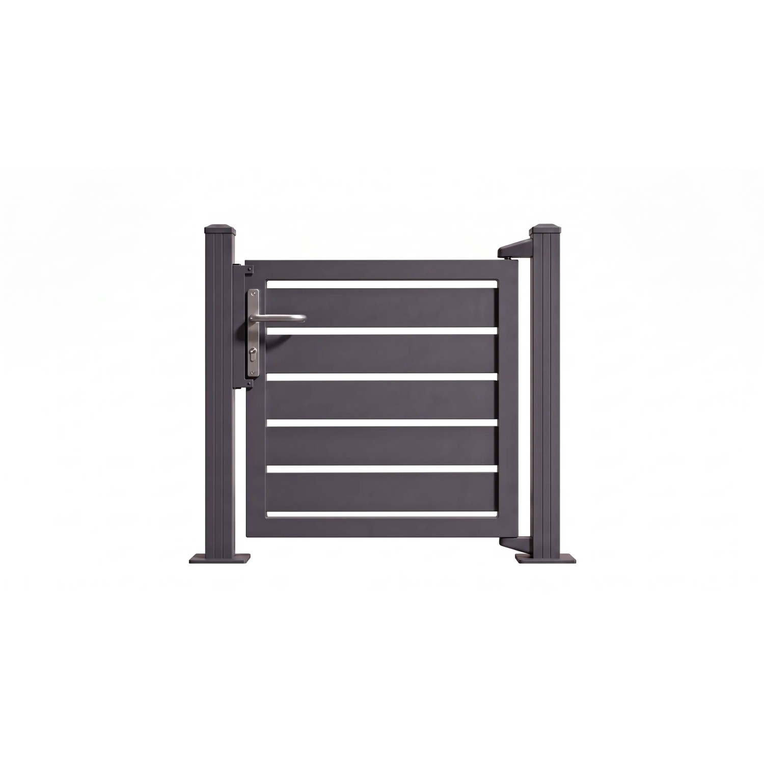 GEWA Aluminium Gartentor Tor Sichtschutz H1680 x B1200 mm Anthrazit mit 100 mm Paneelen und 20 mm Paneelenspalt Pforte