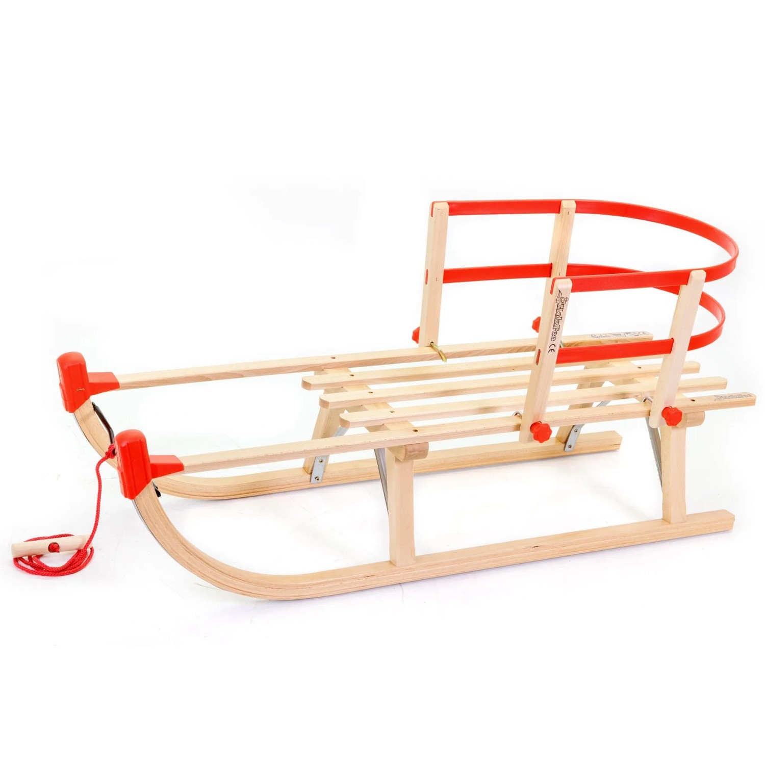 HolzFee Schlitten Holz Davos S 100 mit Kinder-Schlittenlehe