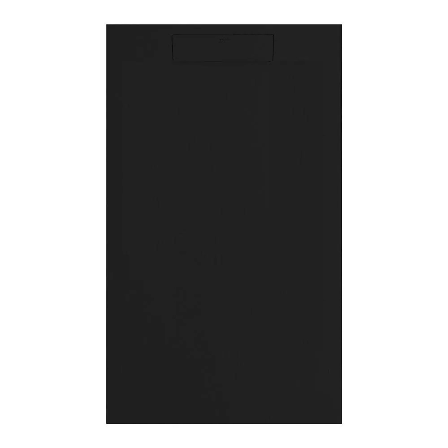Mirlo Mineralguss Duschwanne Extra Flach Suez Schwarz 80x90cm