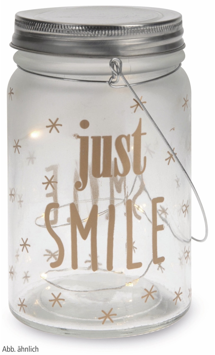 Glas mit Lichterdraht, sortiert, 10 LED´s