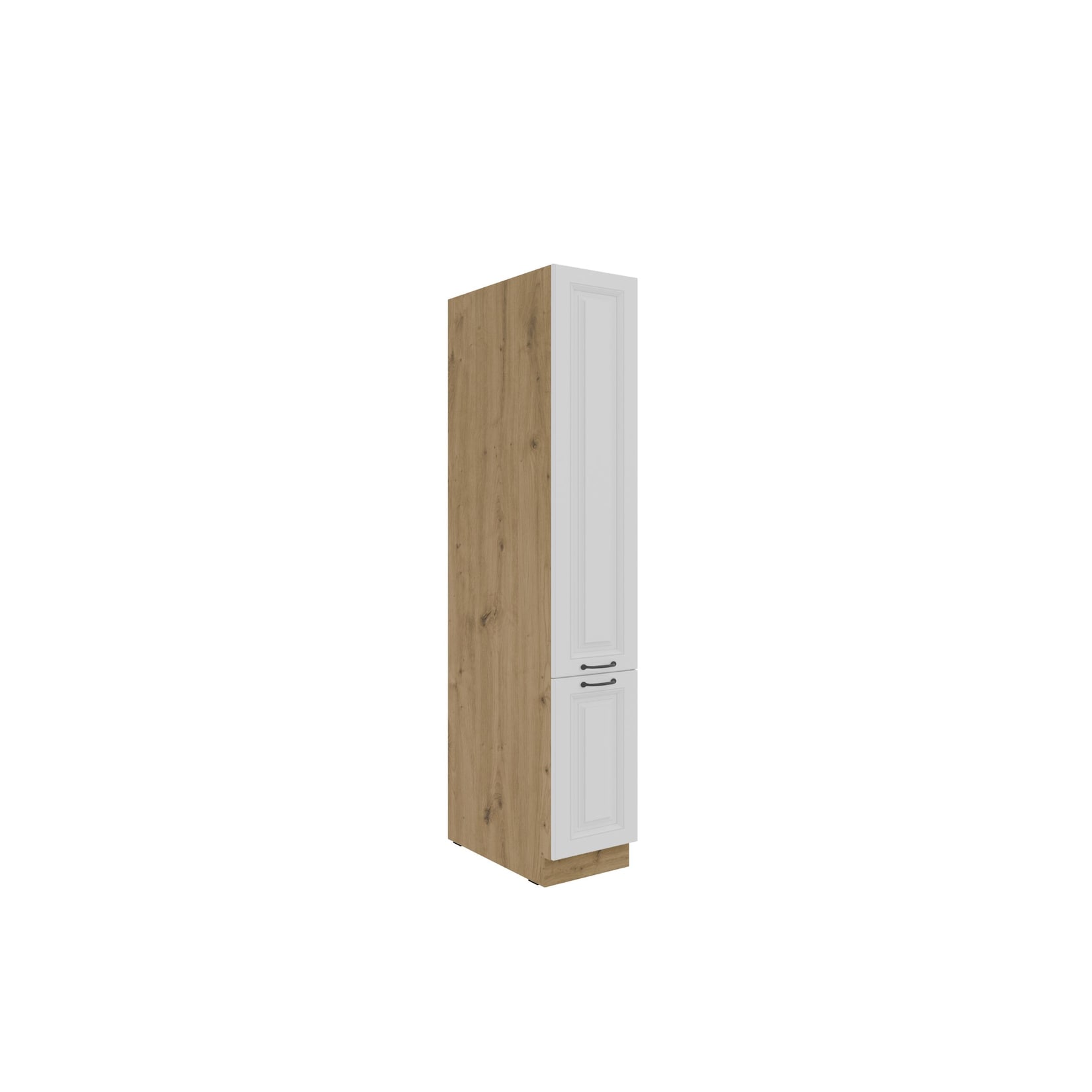 Küchen Apothekerschrank 30 cm Stilo Weiß + Eiche Artisan Küchenzeile Küchenblock