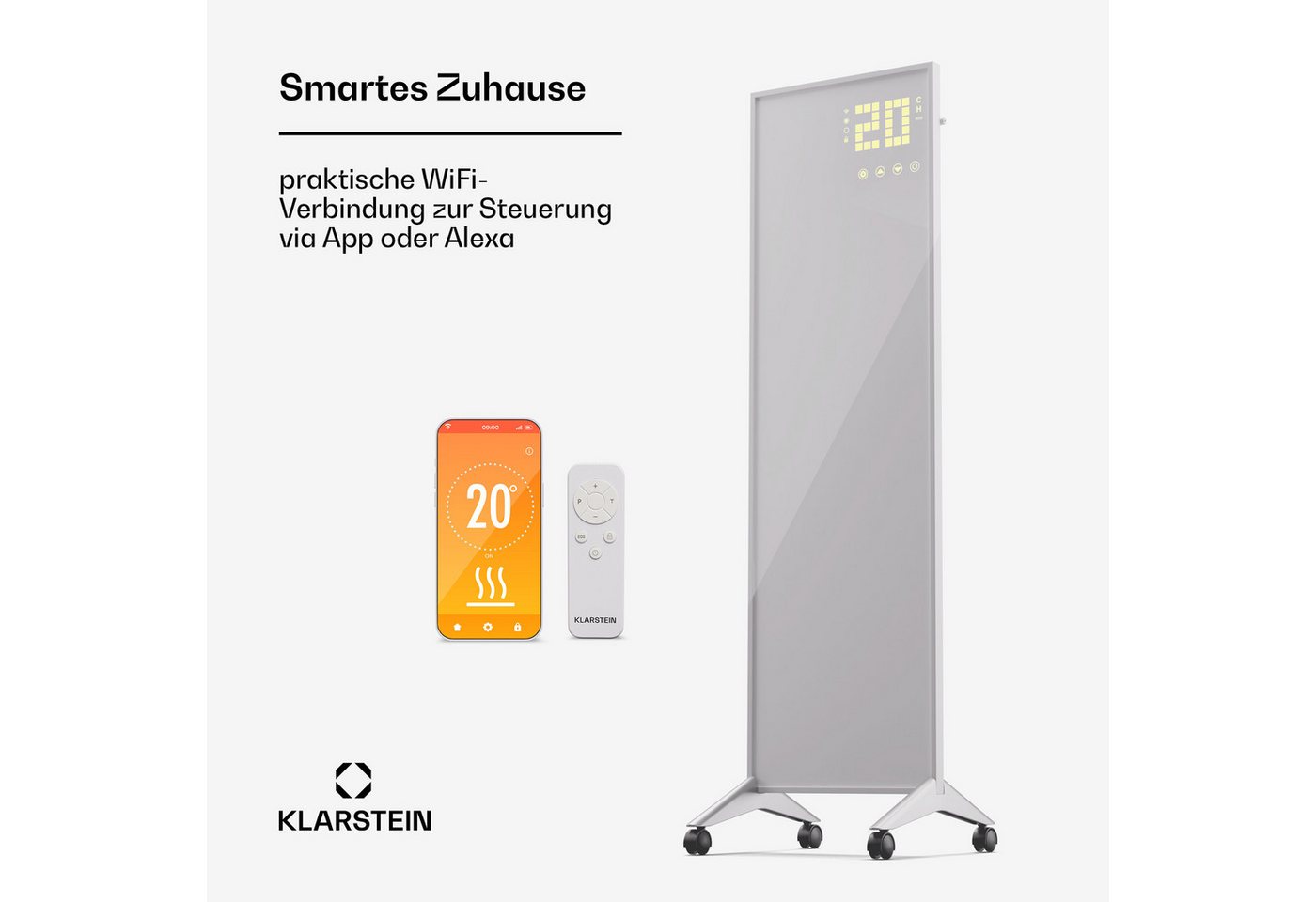 Wonderwall Smart Bornholm Infrarotheizung 30x100cm App 400W 400 W Weiß Bild 3
