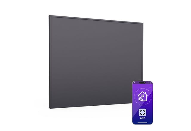 Wonderwall Smart Infrarotheizung 60x60cm App 360W Wochentimer IP24 Dunkelgrau 360 W