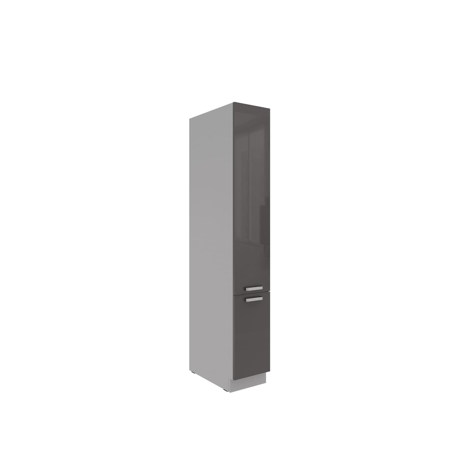 Küchen Apothekerschrank 30 cm GREY Grau hochglanz Küchenzeile Küchenblock