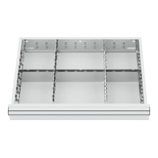 Schubladeneinteilung Metalleinteilung blh 150/175 mm Innenmaß 600x450 mm 6 Fächer - Stier