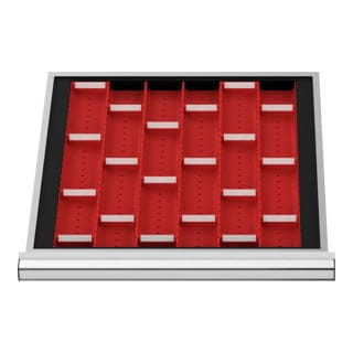 Schubladeneinteilung Muldenplatten blh 50 mm Innenmaß 500x450 mm 9 mp mit 2 Mulden - Stier