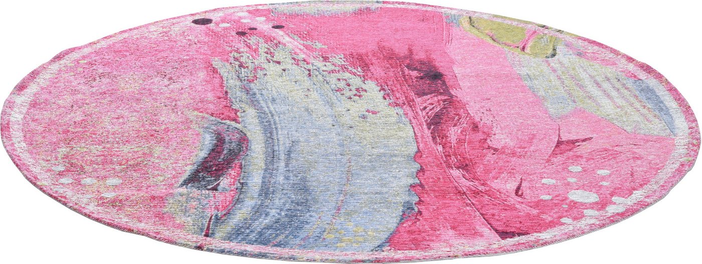 Gino Falcone Teppich Cosima-111, rund, Höhe: 3 mm, Flachgewebe, mit Chenillegarn, modernes Design, auch in rund Bild 3