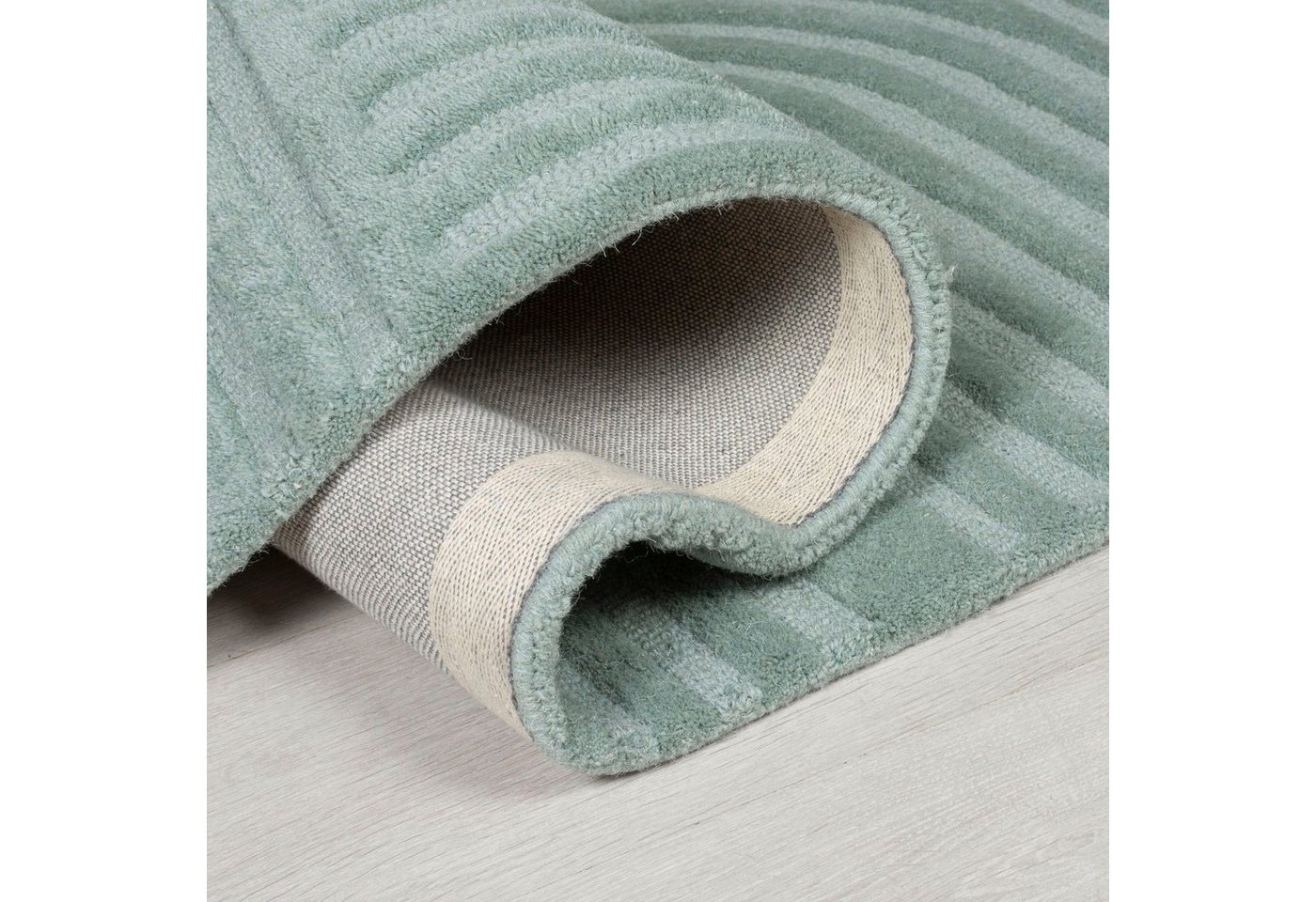 FLAIR RUGS Teppich ZEN GARDEN, rechteckig, Höhe: 14 mm, 100% Wolle, Hoch-Tief-Effekt, auch als Läufer und in Rund erhältlich Bild 3