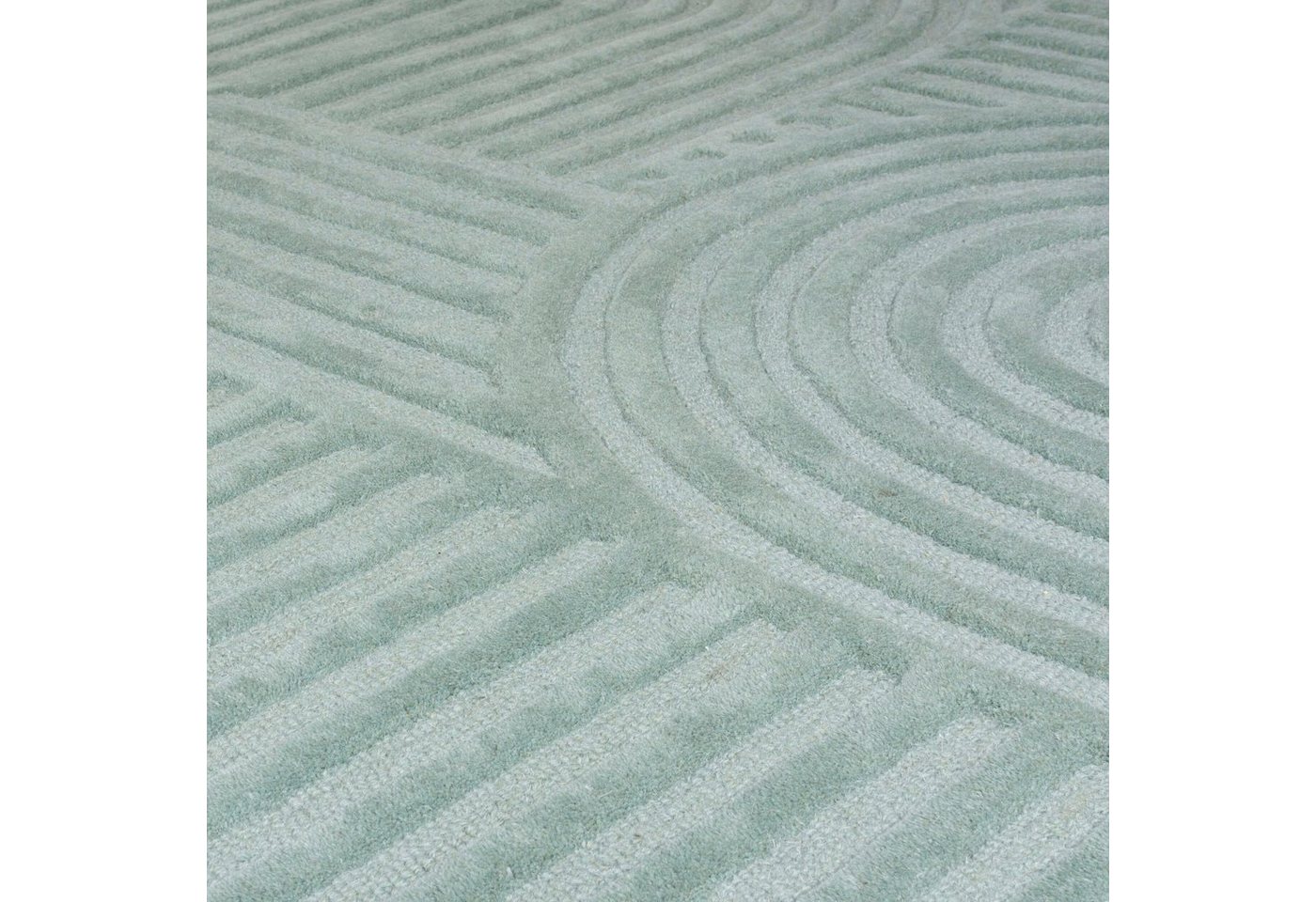 FLAIR RUGS Teppich ZEN GARDEN, rechteckig, Höhe: 14 mm, 100% Wolle, Hoch-Tief-Effekt, auch als Läufer und in Rund erhältlich Bild 4