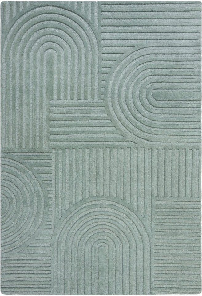 FLAIR RUGS Teppich ZEN GARDEN, rechteckig, Höhe: 14 mm, 100% Wolle, Hoch-Tief-Effekt, auch als Läufer und in Rund erhältlich Bild 5