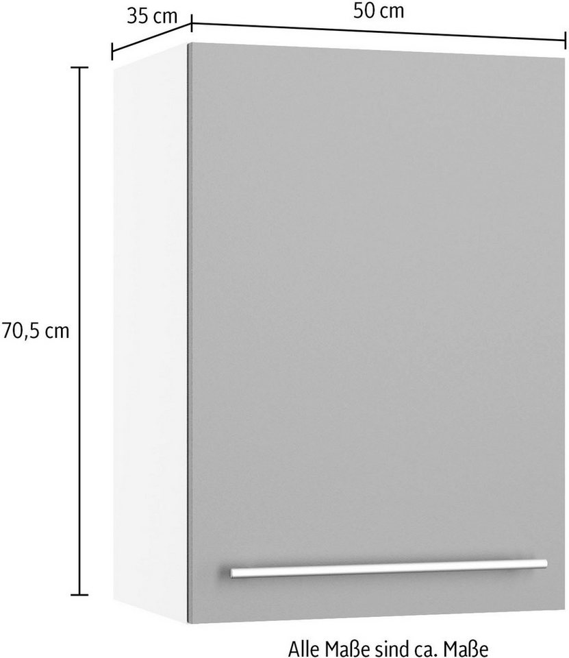 KOCHSTATION Hängeschrank KS-Bern2 Breite 50 cm, 1 Tür, 2 Einlegeböden Bild 2