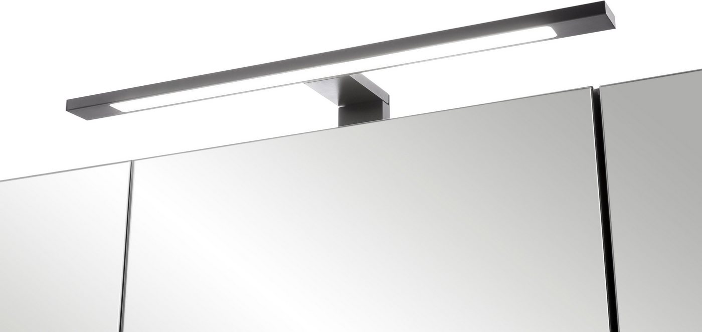 welltime Spiegelschrank MAILAND, gedämpfte Scharniere, LED-Aufbauleuchte (Maße (B/H/T): ca. 105/64/20 cm) Wildeiche, LED-Aufbauleuchte, gedämpfte Scharniere