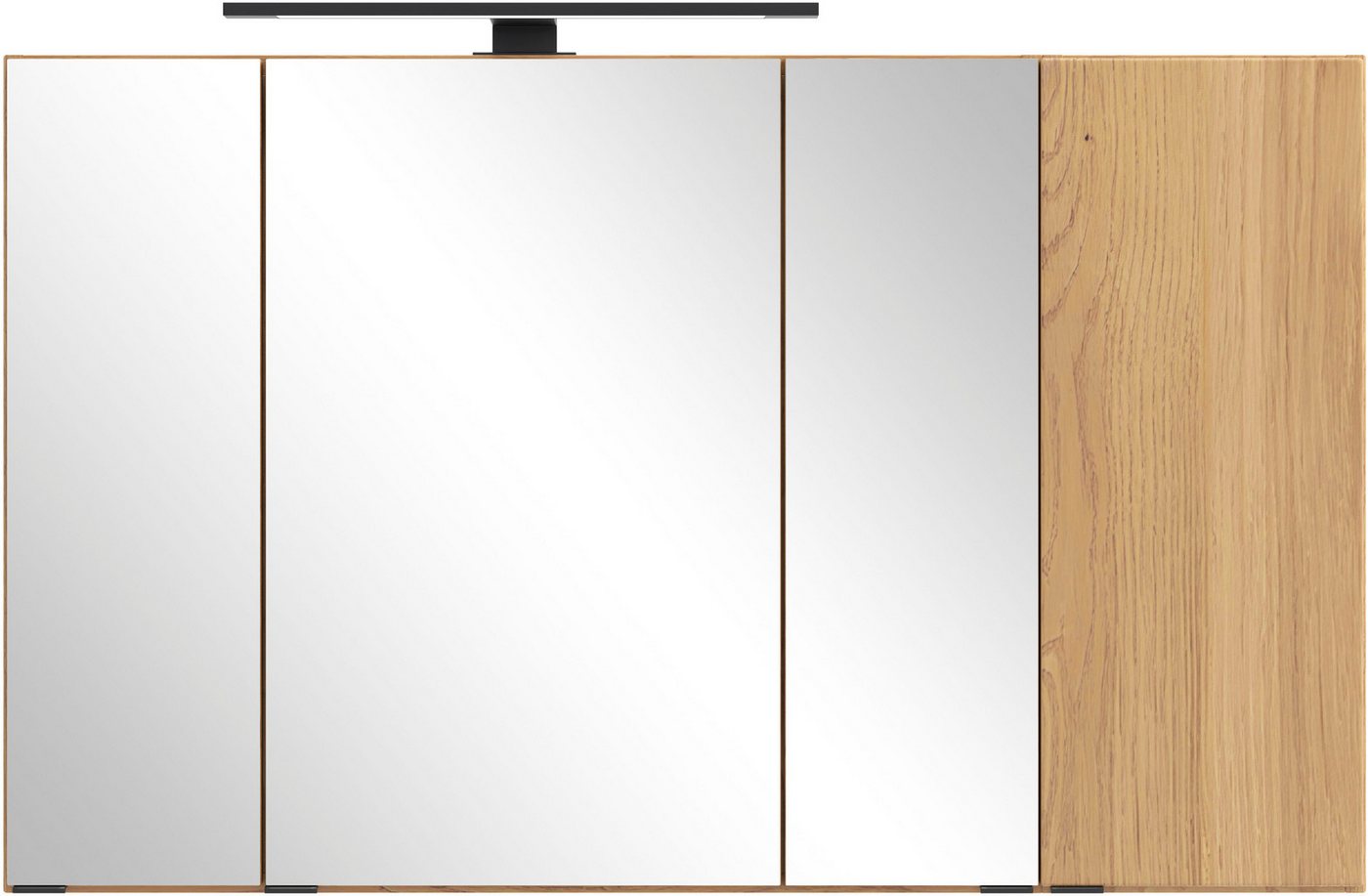 welltime Spiegelschrank MAILAND, gedämpfte Scharniere, LED-Aufbauleuchte (Maße (B/H/T): ca. 105/64/20 cm) Wildeiche, LED-Aufbauleuchte, gedämpfte Scharniere Bild 3