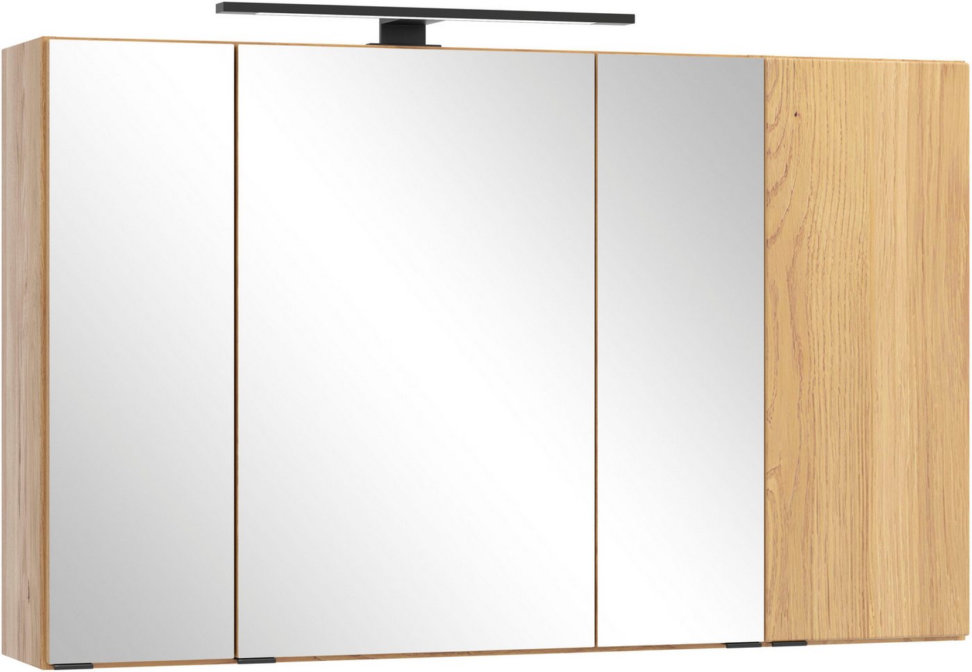 welltime Spiegelschrank MAILAND, gedämpfte Scharniere, LED-Aufbauleuchte (Maße (B/H/T): ca. 105/64/20 cm) Wildeiche, LED-Aufbauleuchte, gedämpfte Scharniere Bild 4