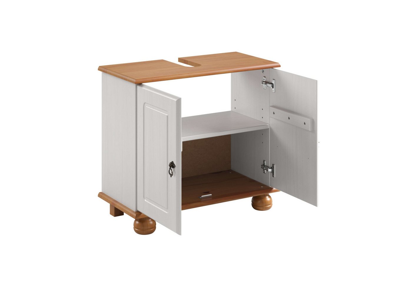 OTTO home Waschbeckenunterschrank Finca aus massivem Kiefernholz, Siphonausschnitt, Breite 62 cm, Höhe 55 cm Bild 2