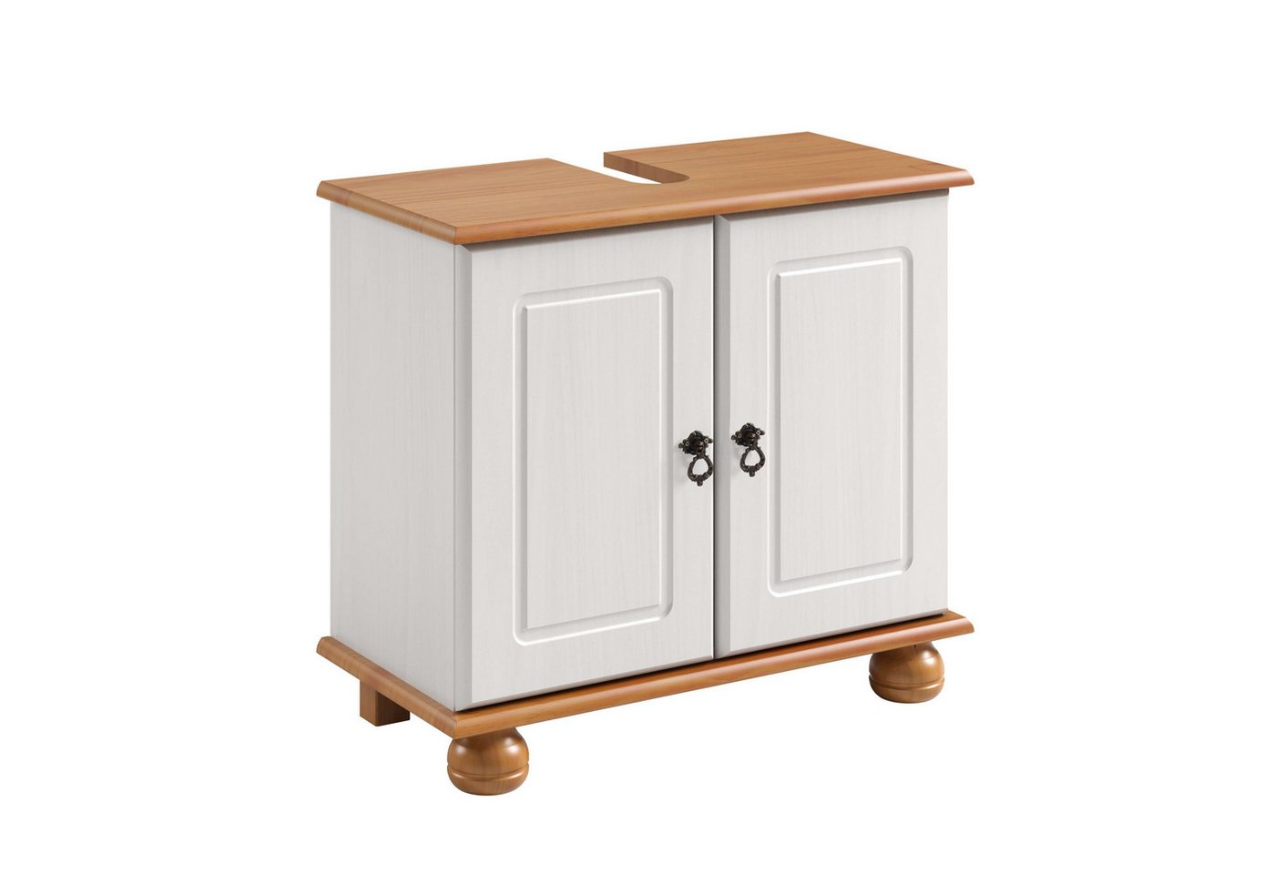 OTTO home Waschbeckenunterschrank Finca aus massivem Kiefernholz, Siphonausschnitt, Breite 62 cm, Höhe 55 cm Bild 4