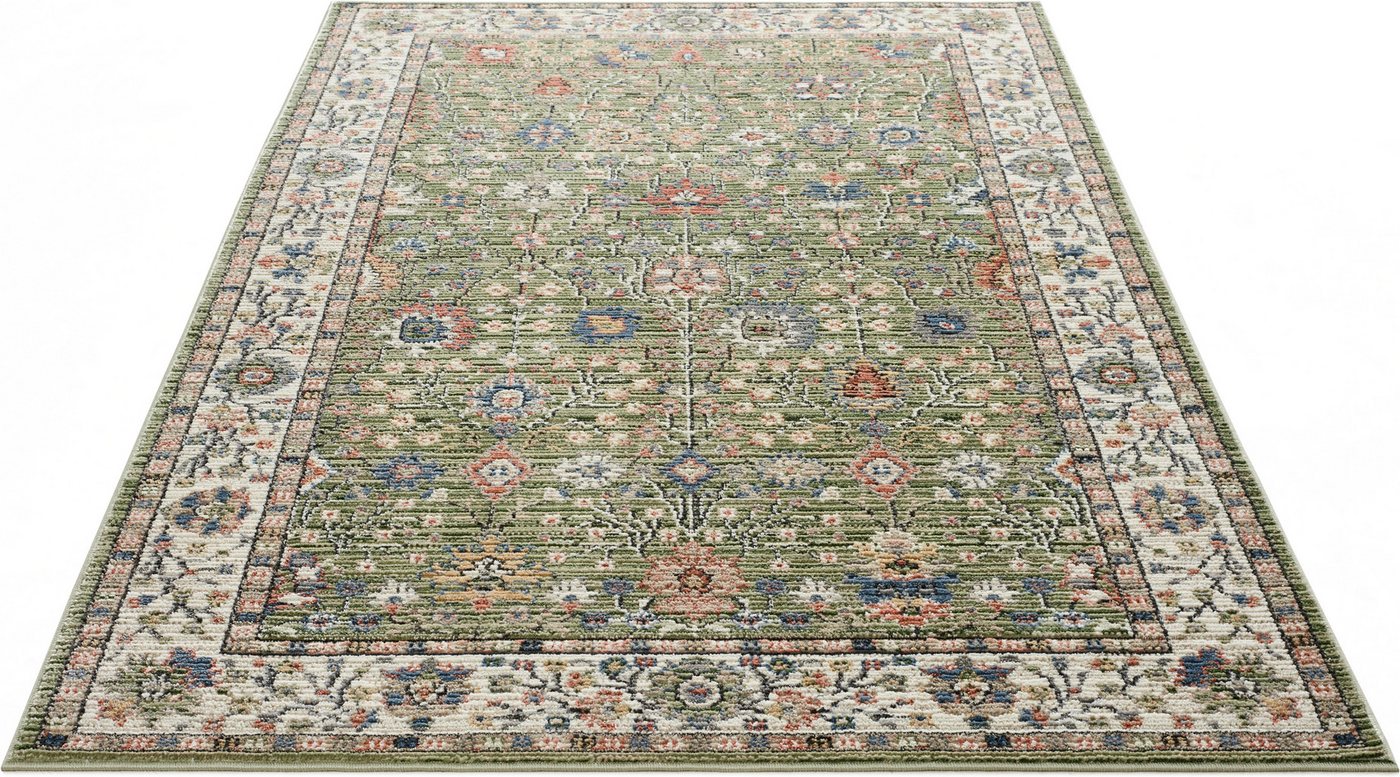 OTTO home Teppich Aylaa, Blumen-Motiv, Orient, rechteckig, Höhe: 9 mm, orientalisch, Blumen, Rahmen, Wohnzimmer, Schlafzimmer, Esszimmer Bild 2