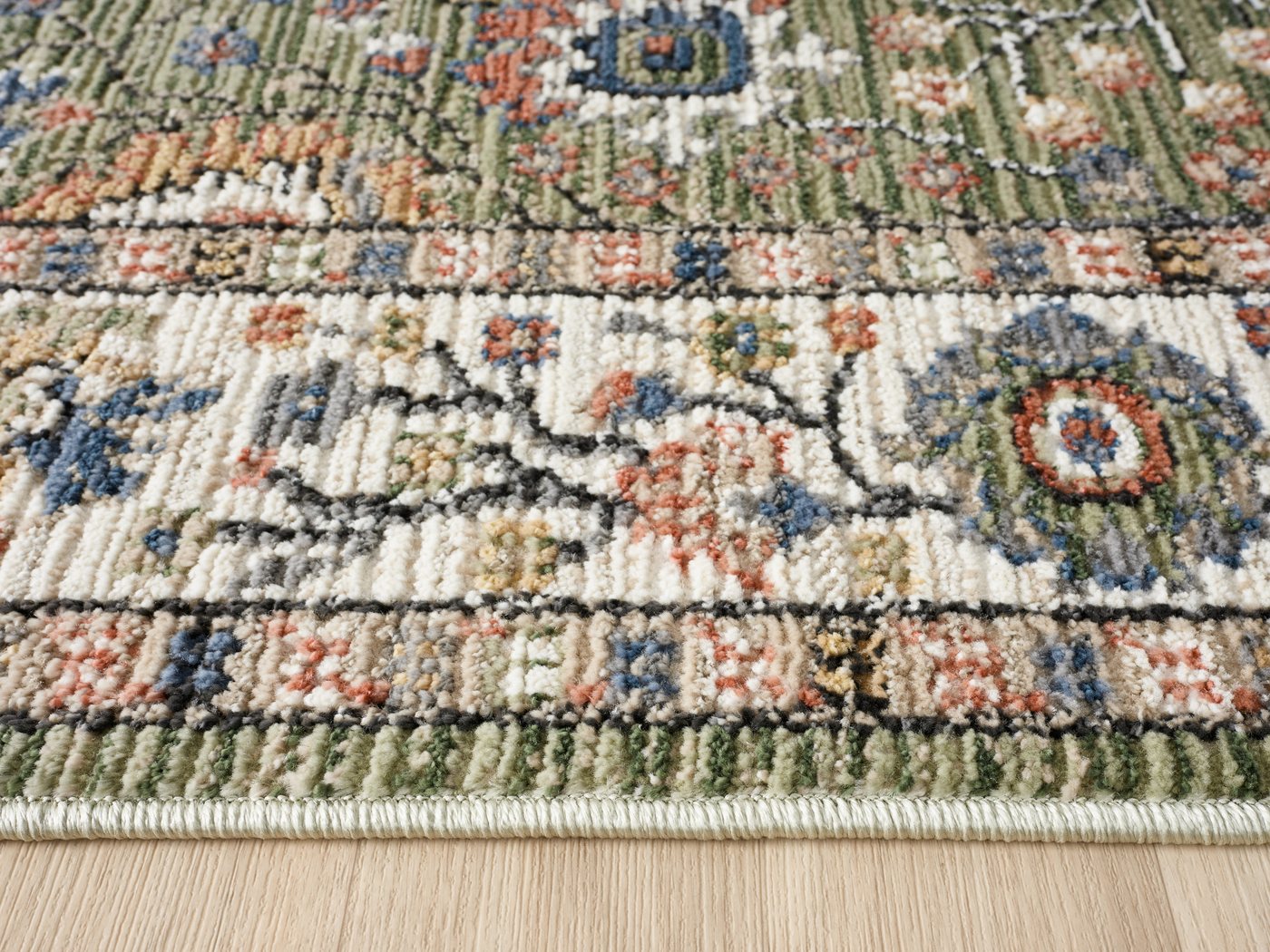 OTTO home Teppich Aylaa, Blumen-Motiv, Orient, rechteckig, Höhe: 9 mm, orientalisch, Blumen, Rahmen, Wohnzimmer, Schlafzimmer, Esszimmer Bild 4
