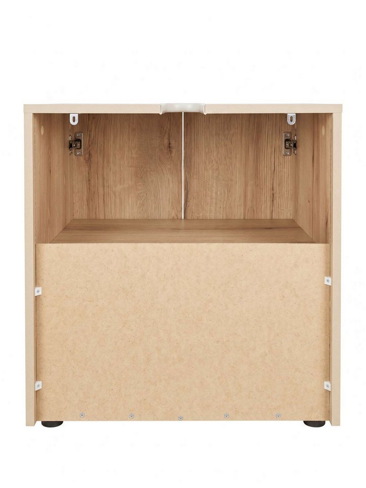 welltime Waschbeckenunterschrank Amrum Breite 60 cm dekorative Lamellenoptik Bild 3