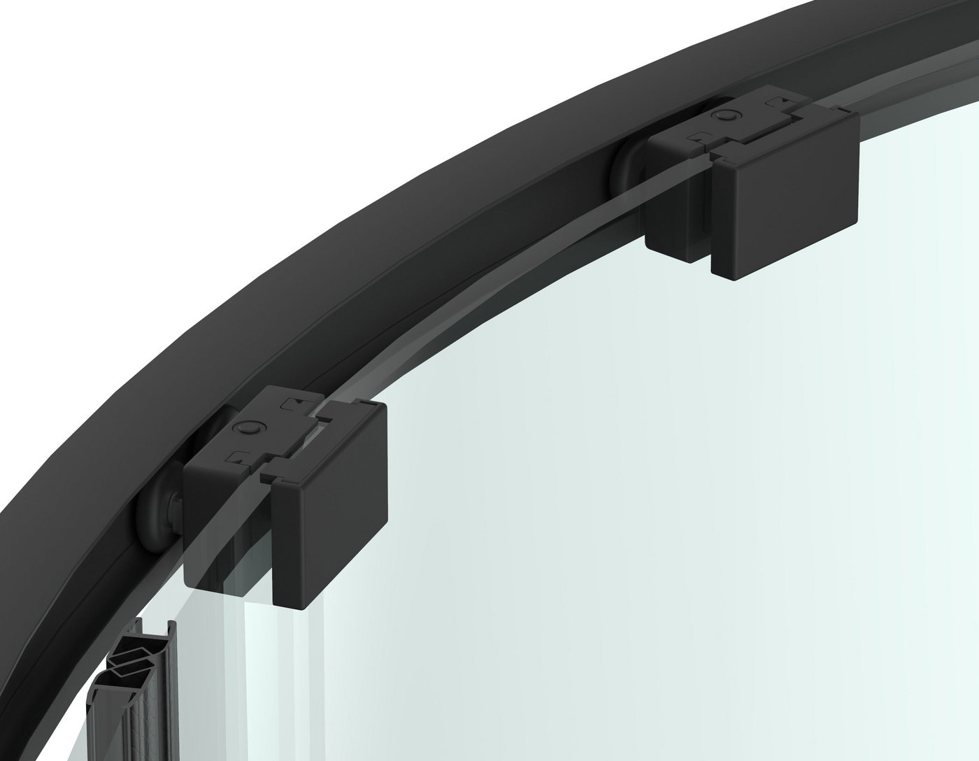 Sanotechnik Runddusche Sanotechnik SlimLIne Rundduschkabine schwarz, Einscheibensicherheitsglas