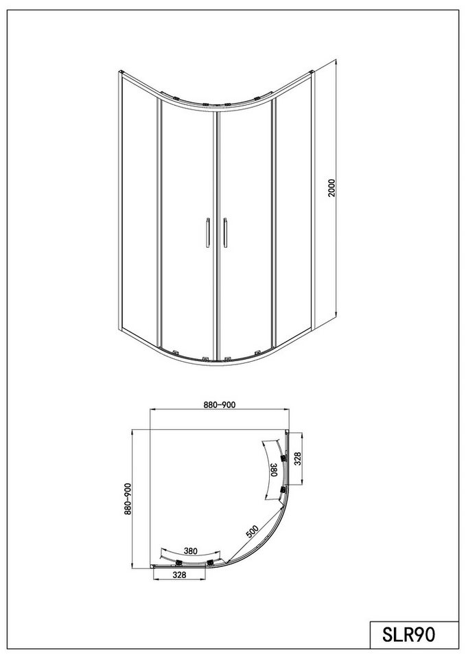 Sanotechnik Runddusche Sanotechnik SlimLIne Rundduschkabine schwarz, Einscheibensicherheitsglas Bild 3