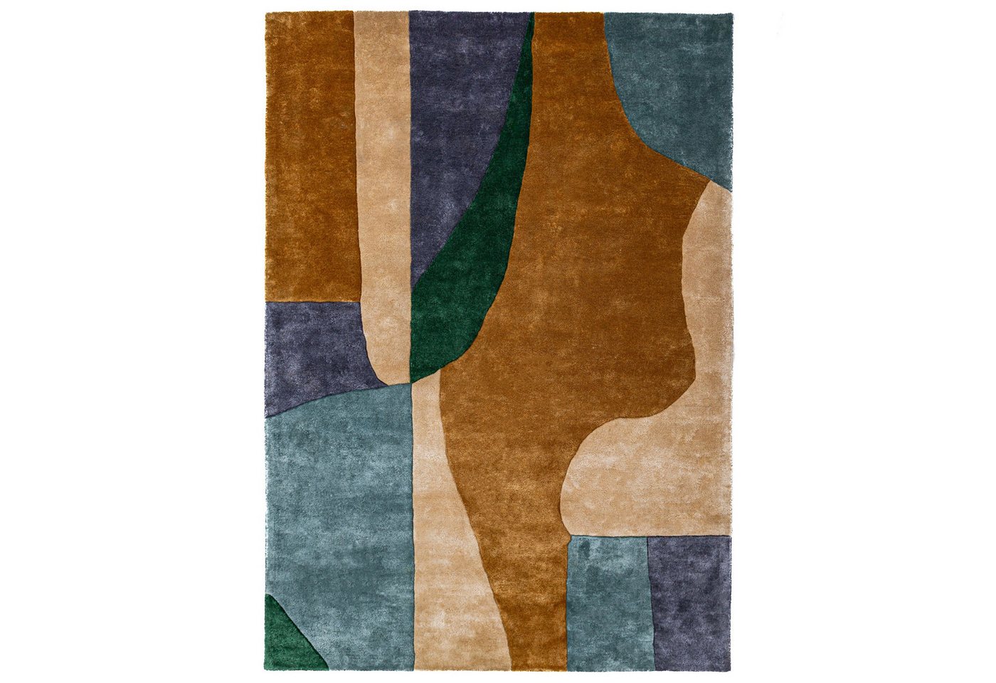 FLAIR RUGS Designteppich Polaris Viskose Teppich, rechteckig, Höhe: 8 mm, Modernes Colour-Blocking-Muster