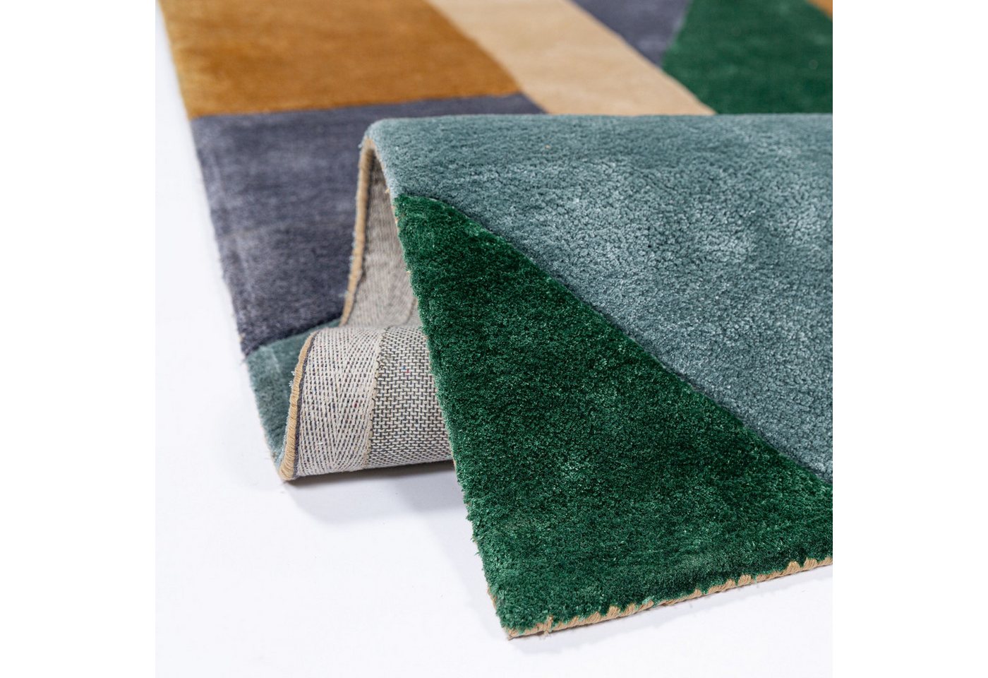 FLAIR RUGS Designteppich Polaris Viskose Teppich, rechteckig, Höhe: 8 mm, Modernes Colour-Blocking-Muster Bild 4