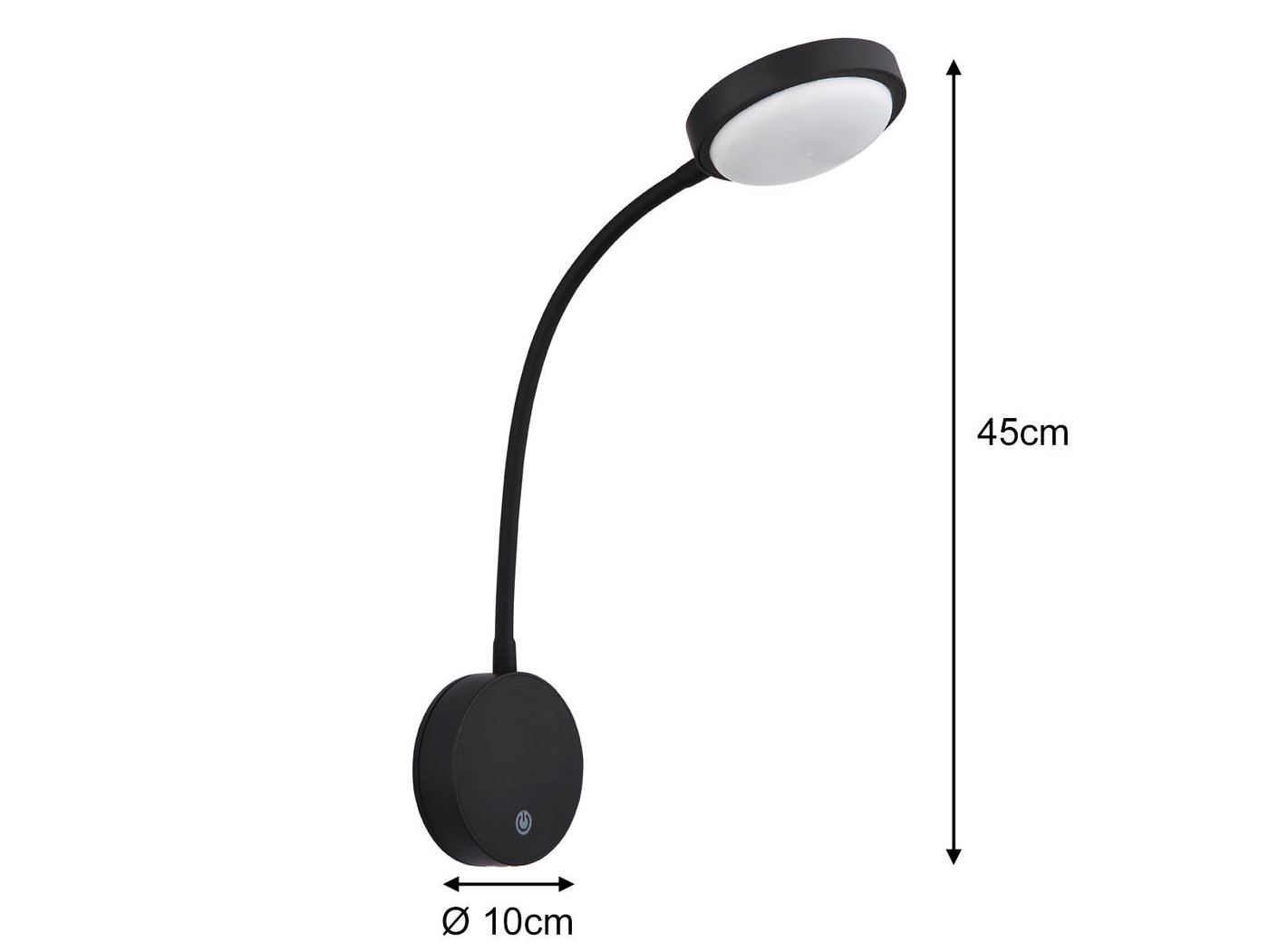 GLOBO LIGHTING LED Leselampe, Dimmfunktion, LED fest integriert, Warmweiß, Wand-Leuchte Akku-Lampe kabellos Schwarz, Nachttischlampe Bett-Lampe