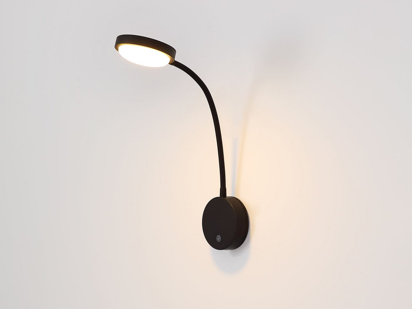 GLOBO LIGHTING LED Leselampe, Dimmfunktion, LED fest integriert, Warmweiß, Wand-Leuchte Akku-Lampe kabellos Schwarz, Nachttischlampe Bett-Lampe Bild 2