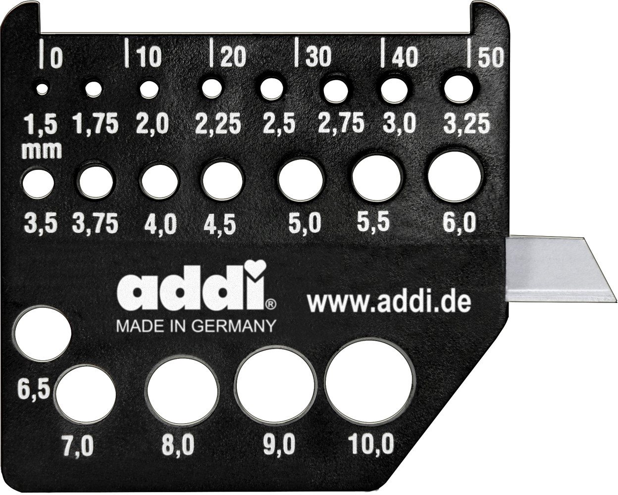 addi Schneidelineal Nadelmaß, mit Messer