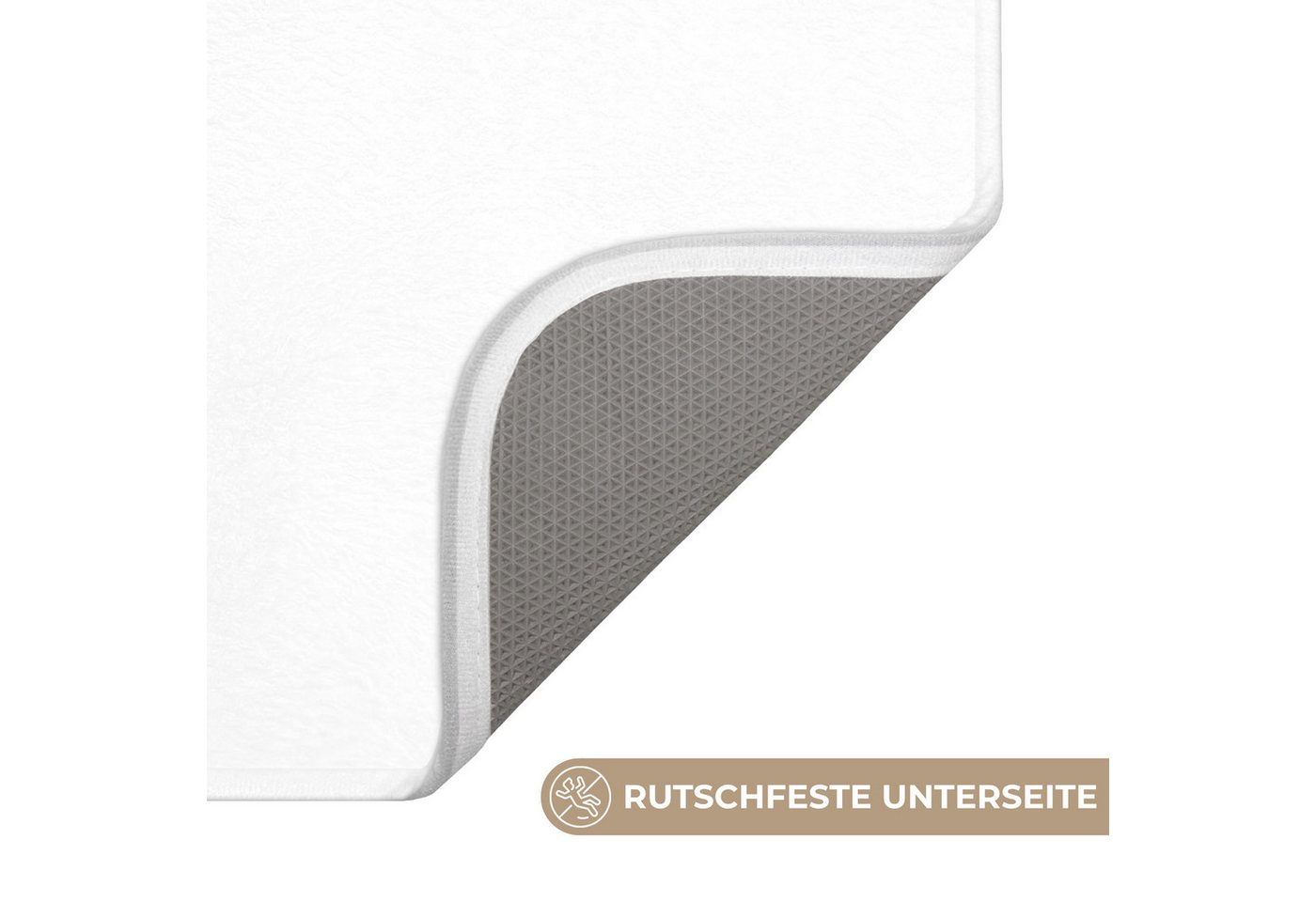OnlyWow Badematte Text - Modern - Schwarz - Weiß, Höhe 10 mm, Polyester, Rechteckig, Badezimmerteppich, Badteppich, Rutschfest, Badvorleger, Waschbar Bild 4