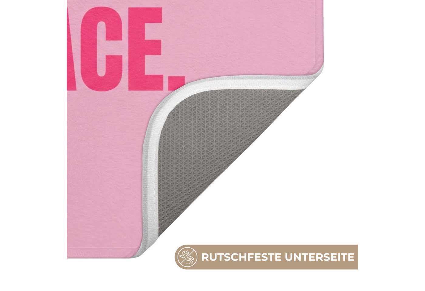OnlyWow Badematte Text - Modern - Rosa, Höhe 10 mm, Polyester, Rechteckig, Badezimmerteppich, Badteppich, Rutschfest, Badvorleger, Waschbar Bild 3