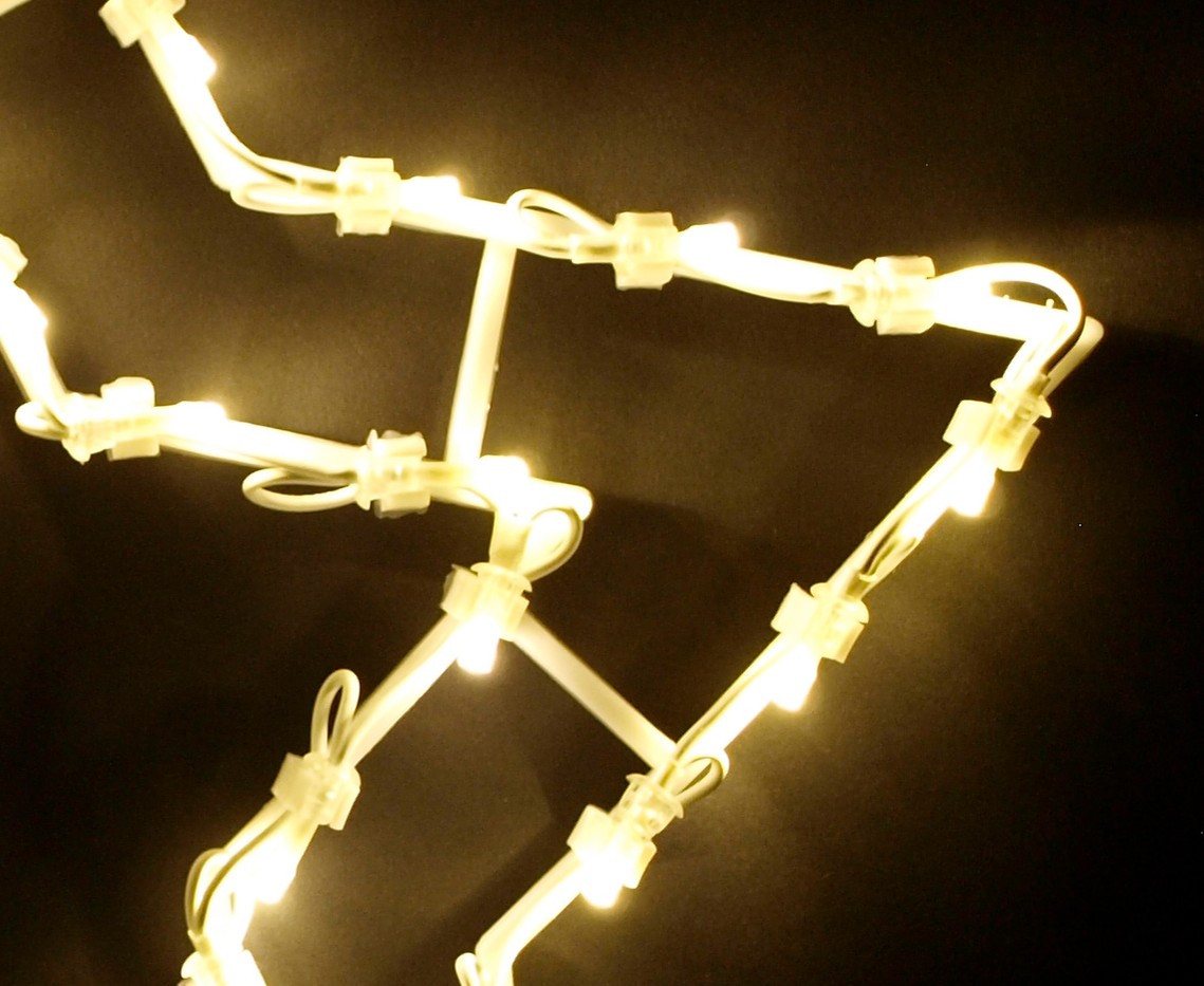 DEGAMO Beleuchtetes Fensterbild STERN, 41x41cm, 50 LED weiss, Netzbetrieb 230V
