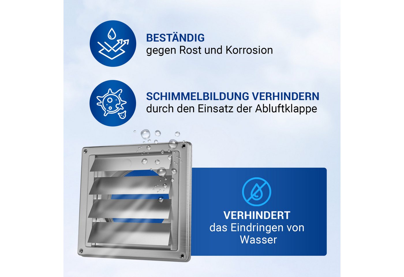 VIOKS Lüftungsgitter Außenjalousie mit beweglichen Luftklappen, für 100er Luftführungssysteme