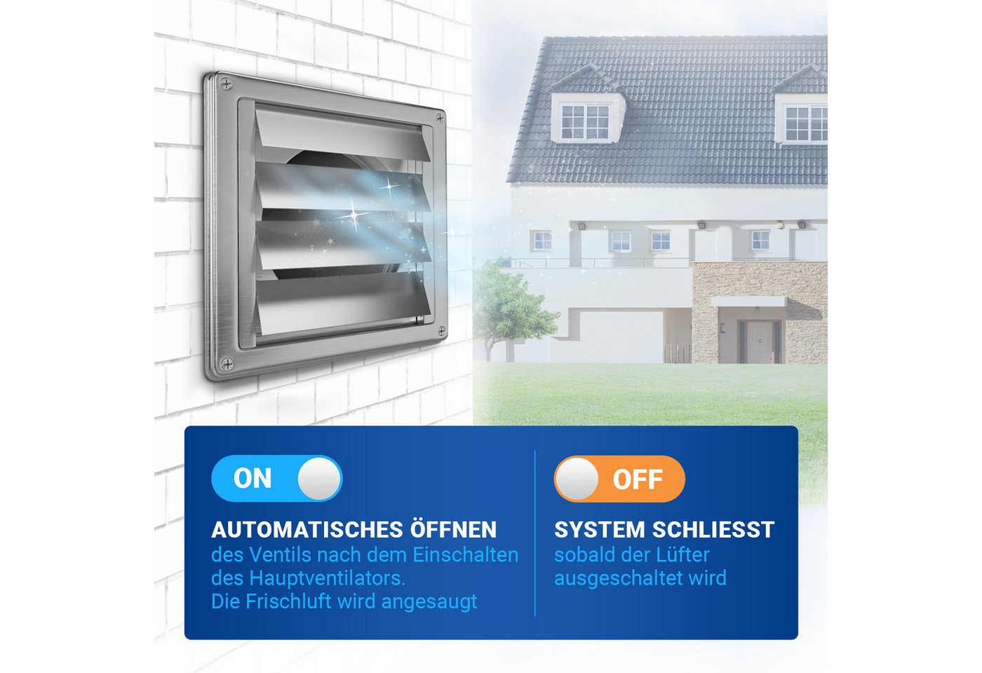 VIOKS Lüftungsgitter Außenjalousie mit beweglichen Luftklappen, für 100er Luftführungssysteme Bild 2