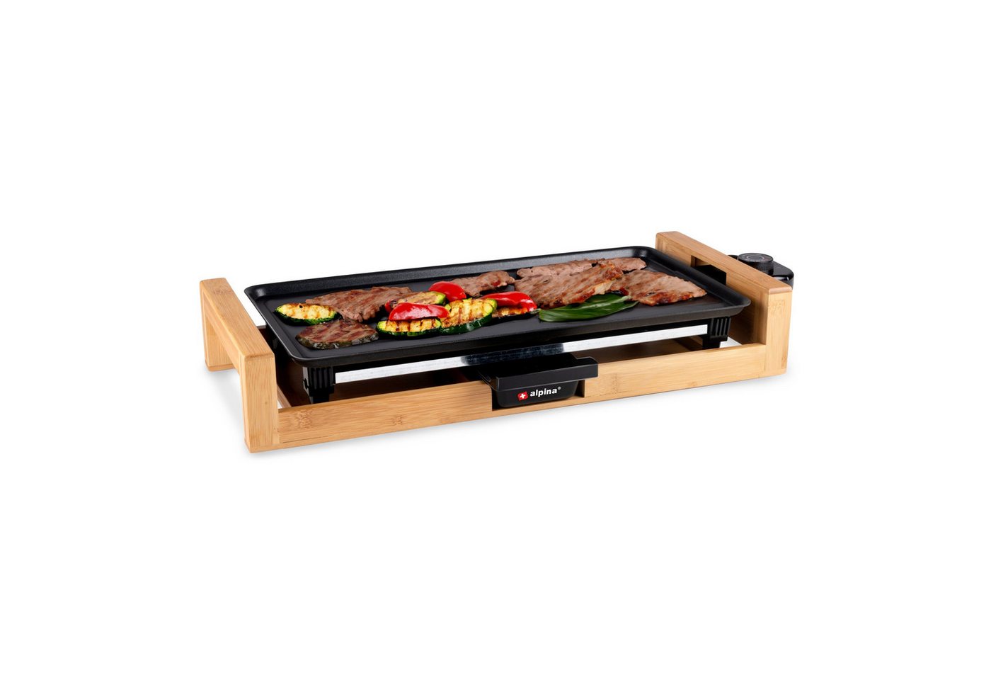 Alpina Grillplatte alpina Tischgrill 2000W, 43 x 22,5 CM