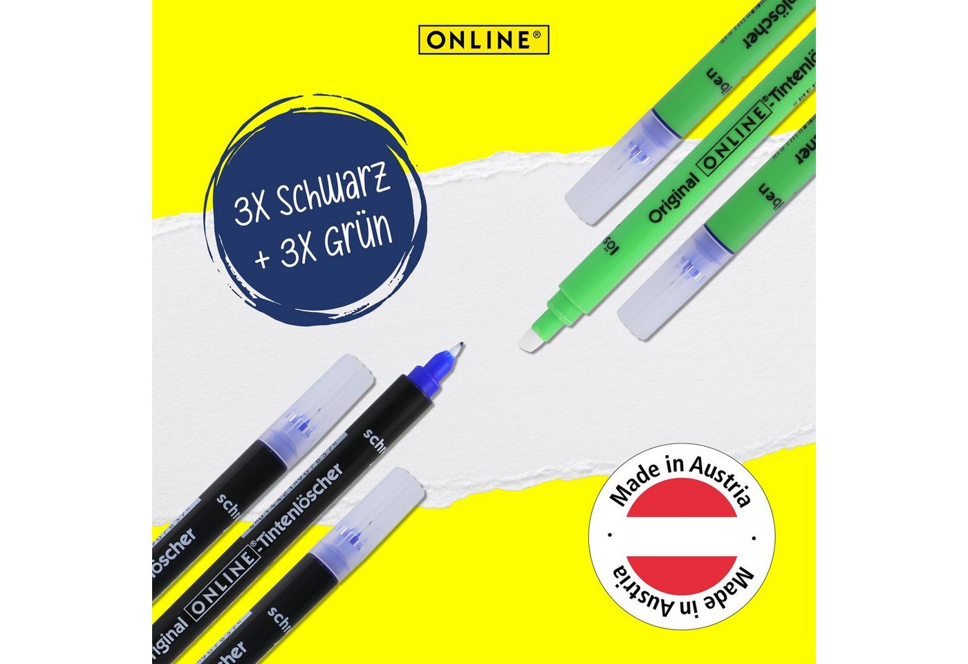 Online Pen Tintenkiller Tintenlöscher, Set mit 6 Tintenlöscher in Grün und Schwarz Bild 5