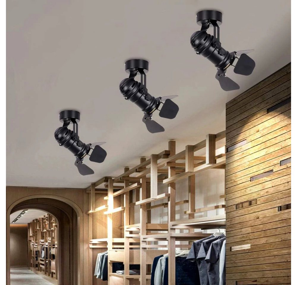 Riserva Deckenleuchten Deckenlampe Schwarz E27 mit Leuchtmittel Warmweiß Deckenleuchte Modern Bild 2