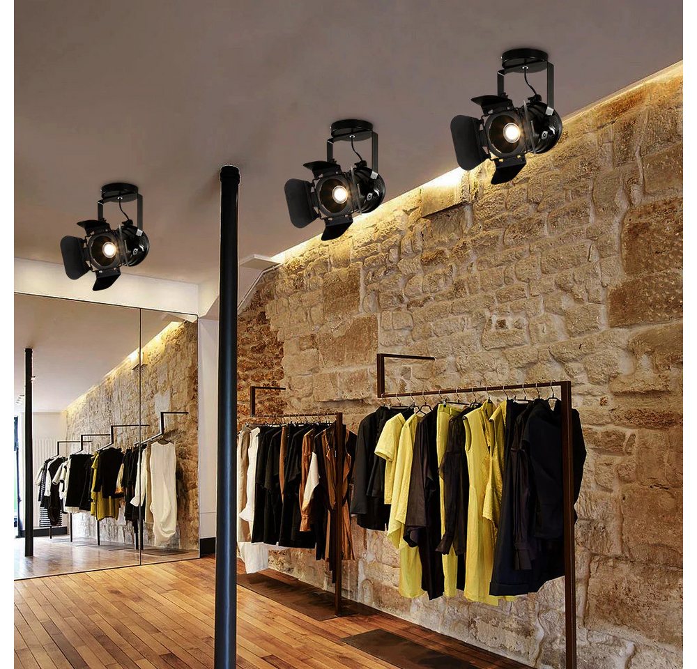 Riserva Deckenleuchten Deckenlampe Schwarz E27 mit Leuchtmittel Warmweiß Deckenleuchte Modern Bild 4